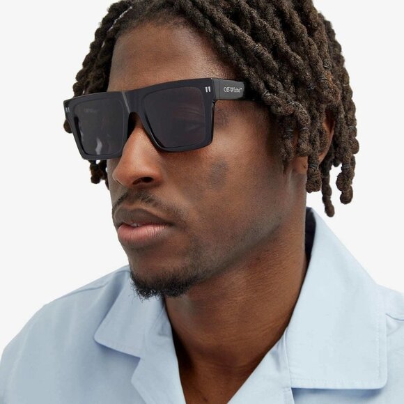 Off-White Men Sunglasses Black Grey Square OERI109 LAWTON 1007 NEW AUTHENTIC - Picture 9 of 11